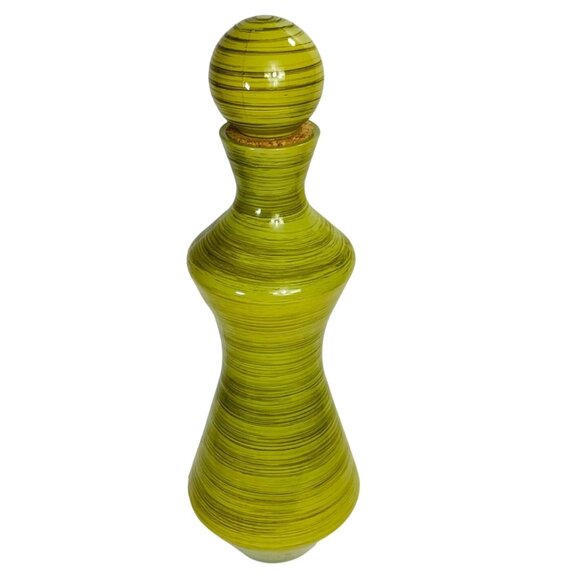 Pier 1 Avocado Green Vase Bottle MCM Style With Lid 19 Inch Decorative VTG RARE - Picture 4 of 16